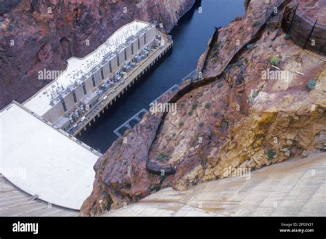 Hoover Dam Lake Mead Aerial In Black Canyon Of Colorado River In Clark