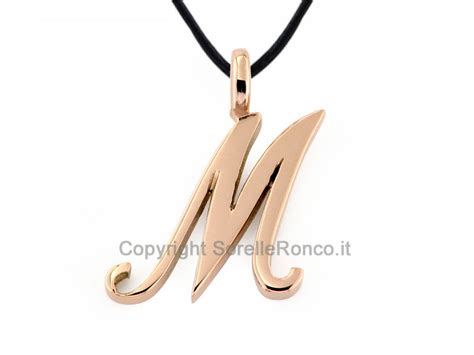 PENDENTE Con INIZIALE Nome In Oro Rosa Lettera M CF01052