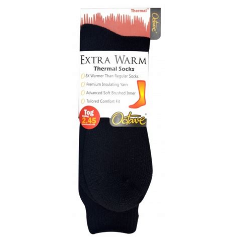 Octave® Mens Extra Warm Thermal Socks 245 Tog Black British Thermals