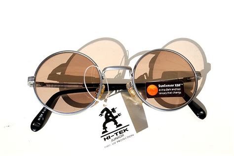 Round Silver Metal Sunglasses With Sunsensor Xdf Lenses Hi Tek Hi Tek