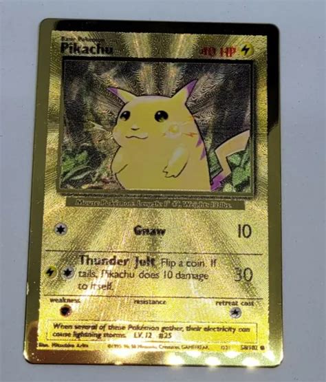 CARTE POKÉMON MÉTALE Anglaise Pikachu 40HP 58 102 Comme Neuve