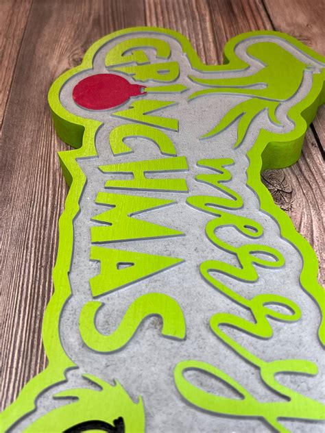 Merry Grinchmas Sign Grinch Sign Grinch Christmas Holiday Etsy