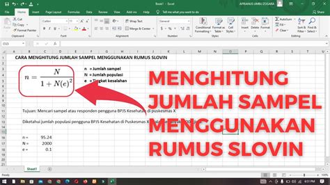 Cara Menghitung Jumlah Sampel Menggunakan Rumus Slovin YouTube