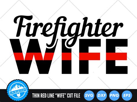 Firefighter Wife Svg Thin Red Line Graphic By Lddigital · Creative