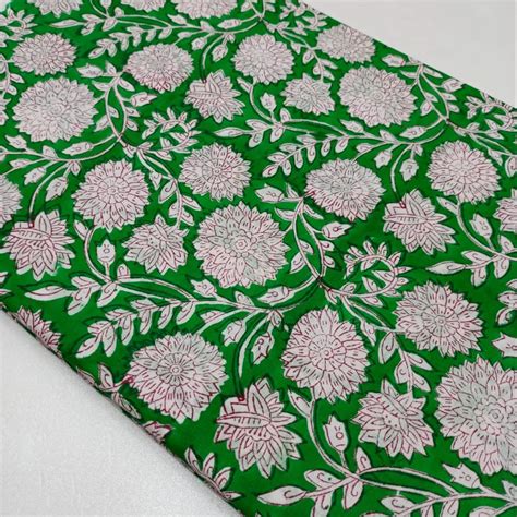 Party Wear Block Print Handmade India Printed Cotton Fabric For