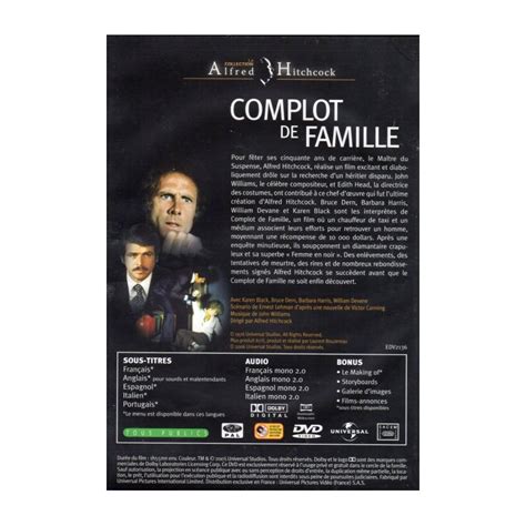 Complot De Famille De Alfred Hitchcock DVD Zone 2