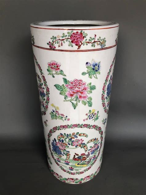 Proantic Vase Rouleau Porcelaine De Chine Xx Me