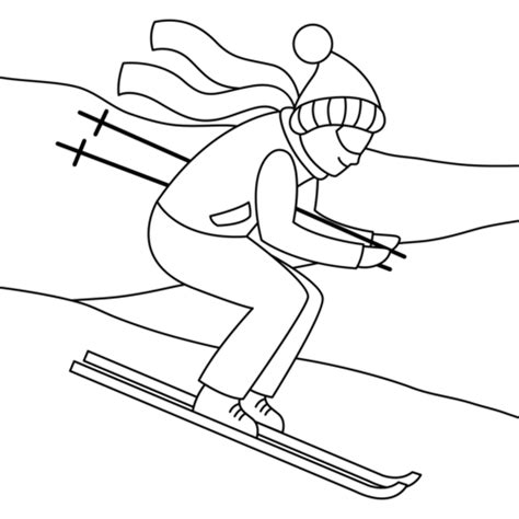 Skier Coloring Page Free Printable Coloring Pages