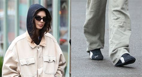 Emily Ratajkowski Wears 2024 Trending Sneaker Puma Speedcat In Nyc