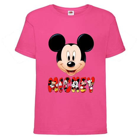 Футболка детская Микки Маус 004 (Mickey Mouse) розовая (MMS pnc 004 ...