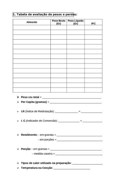 Ficha restaurante para exercicios de alunos e exemplos | Esquemas