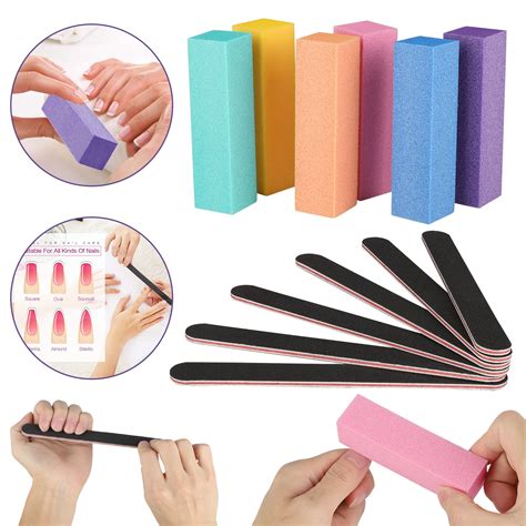 12 Packs 7 Way Nail File And Buffer Block Professional Buffering Files