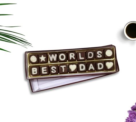 Premium Handmade World's Best Dad Chocolate Gift for Father ...