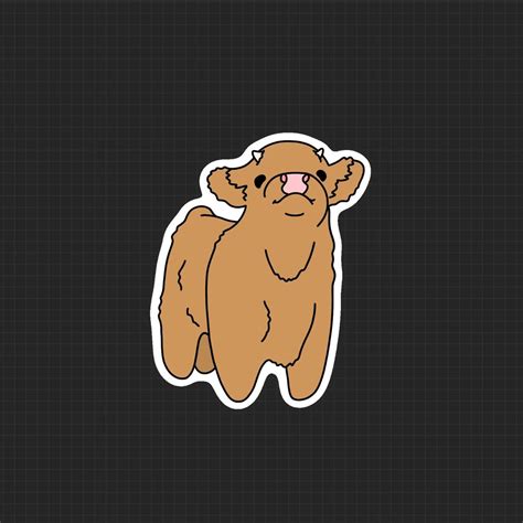 Brown Cow Vinyl Sticker Etsy