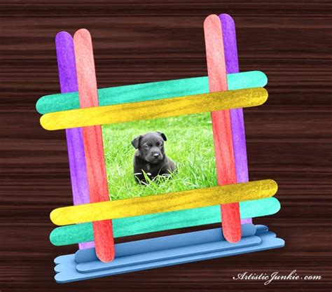 Recycled Craft Popsicle Stick Picture Frame ArtisticJunkie