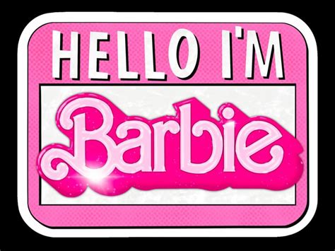 Pink name tag sticker with Barbie twist Just Girly Things, Barbie And ...