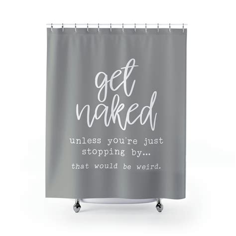 Get Naked Shower Curtain Fabric Shower Curtains Funny Bathroom Decor