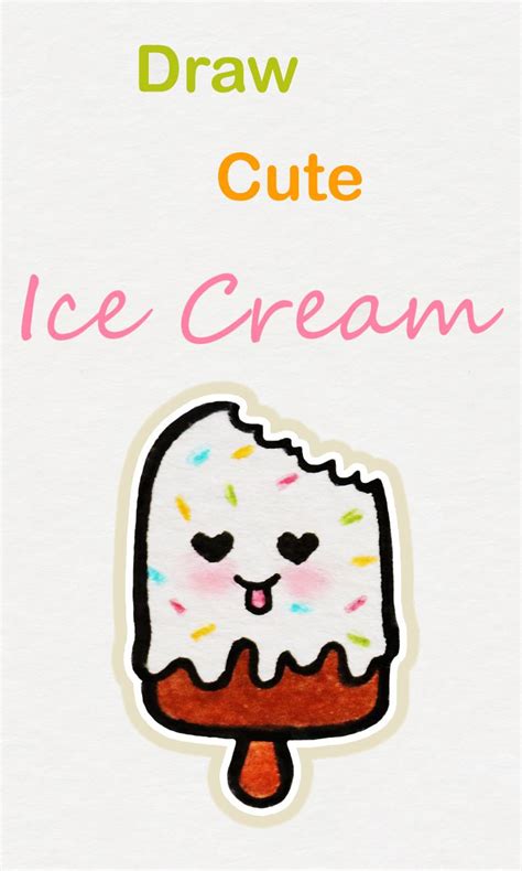 Learn how to draw so cute Ice Cream, easy step by step kawaii tutorial ...