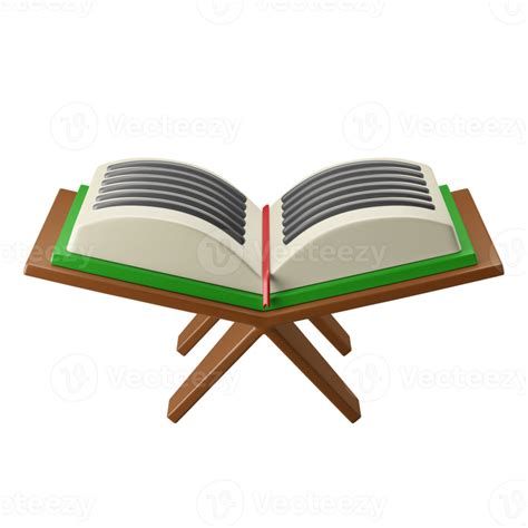 Islamic Holy Quran With Book Holder Stand 3d Icon Illustration 11192011 Png