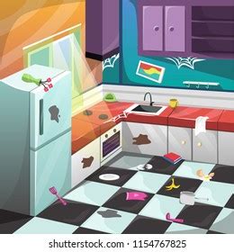 Messy Kitchen Cartoon Images / Cartoon House Kitchen Cleaning Stock Illustrations 1 206 Cartoon ...