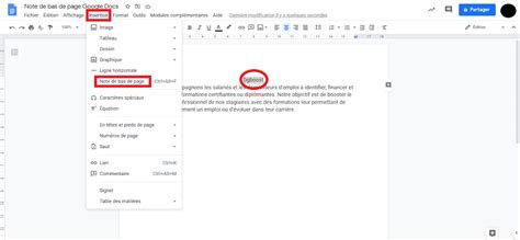 Comment Ins Rer Une Note De Bas De Page Sur Google Docs