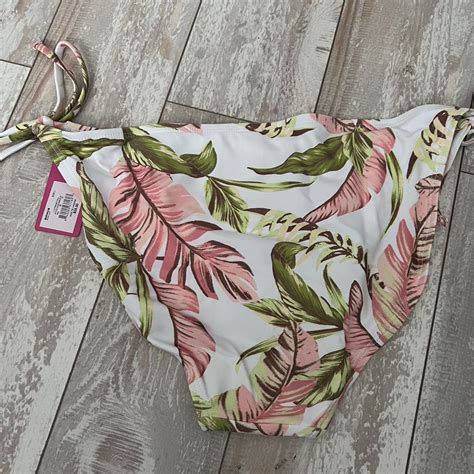 Floral Bikini Bottoms Side Hipster Size Large Ties Depop