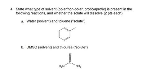 Solved State what type of solvent (polar/non-polar, | Chegg.com