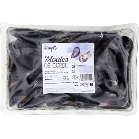 Moules de corde Espagne CARREFOUR SIMPL la barquette de 1 4Kg à Prix