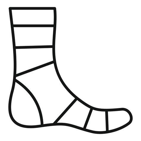 Foot Bandage Icon Outline Vector Accident Patient Vector Art