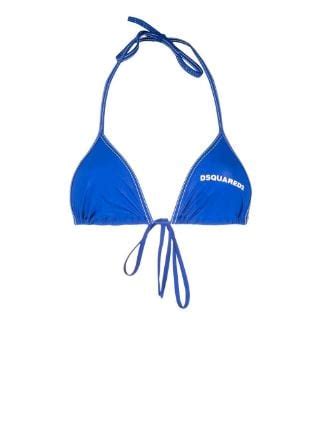 Dsquared2 Logo Print Halterneck Bikini Top Farfetch