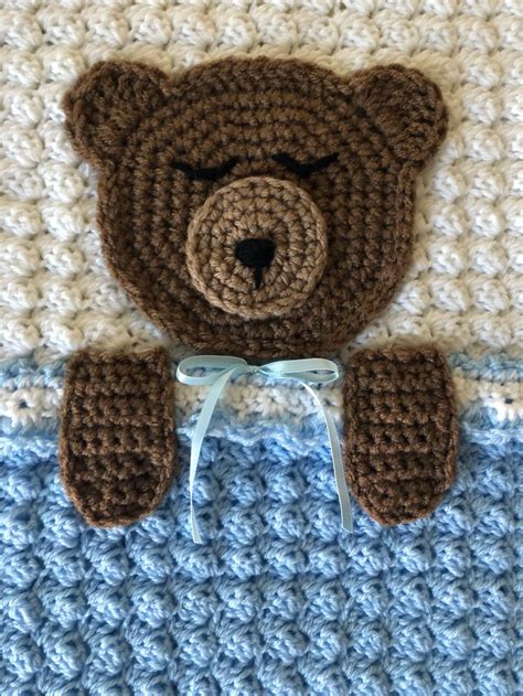 Crochet Pattern Teddy Bear Bedtime Blanket Teddy Bear Baby Afghan