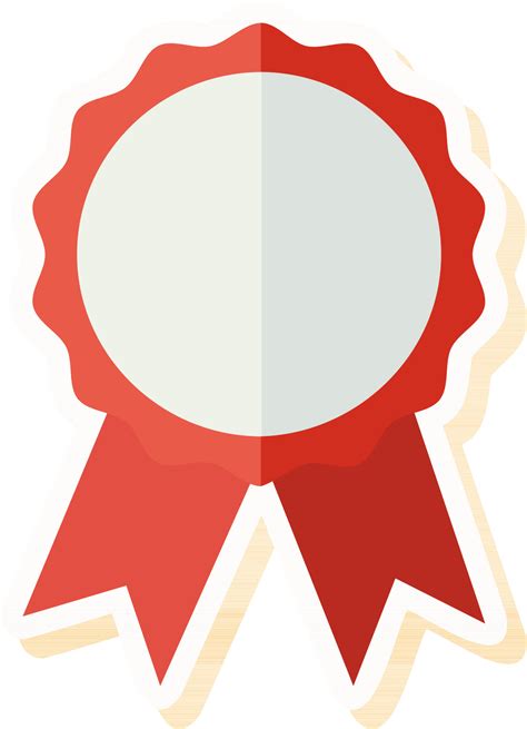 Isolated Award Ribbon Icon In Red And White Color. 24502136 Vector Art ...