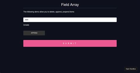 React Hook Form Usefieldarray Codesandbox