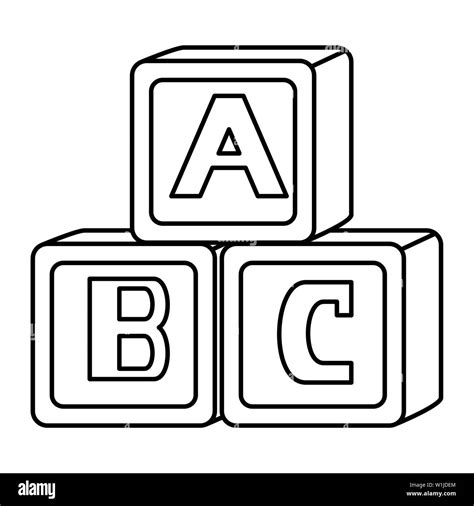 alphabet blocks toys baby icons Stock Vector Image & Art - Alamy