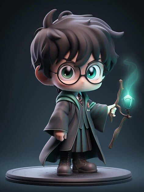 Premium AI Image | harry potter with wand and green light generative ai