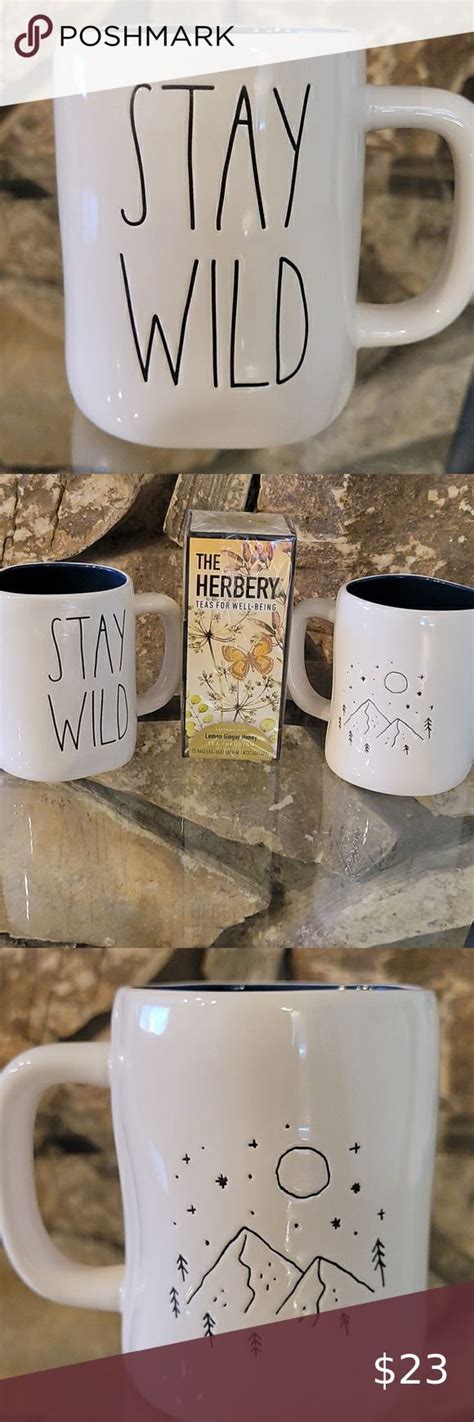 SALE New Rae Dunn Double Sided Stay Wild Mug Mugs Stay Wild Rae Dunn