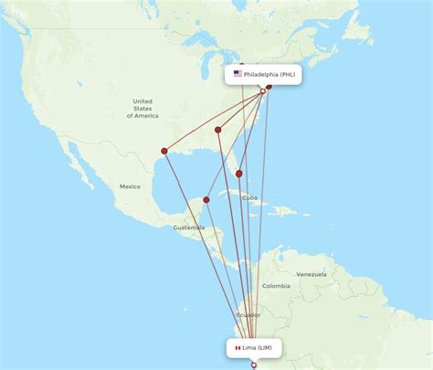 All Flight Routes From Lima To Philadelphia Lim To Phl Flight Routes