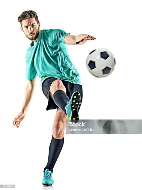 Soccer Player Man Isolated Stock Photo - Download Image Now - Soccer, Men, Cut Out - iStock