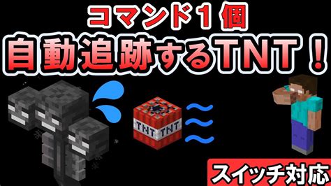 【スイッチ対応】簡単コマンド1個で敵を自動で追跡するtnt！【マイクラコマンド統合版bepewinプレステ】 マイクラ