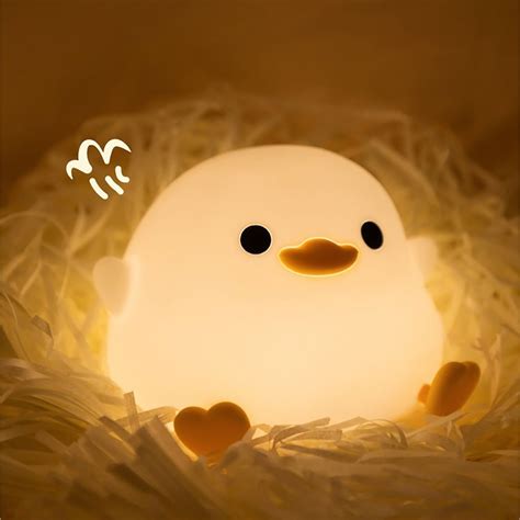 Actver Cute Bean Duck Led Night Light Cartoon Usb Rechargeable Colors