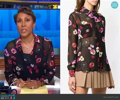 Wornontv Robins Black Floral Sheer Blouse On Good Morning America Robin Roberts Clothes