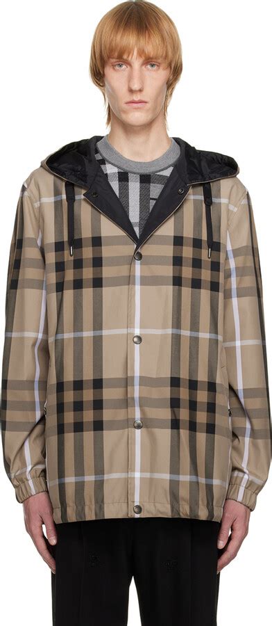 Burberry Brown Reversible Check Jacket Shopstyle