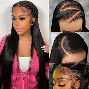 Maxine 12A 26 Inch Straight Lace Front Wigs Human Hair 13x6 HD