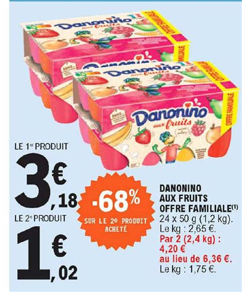 Promo Danonino Aux Fruits Offre Familiale Chez E Leclerc Icatalogue Fr