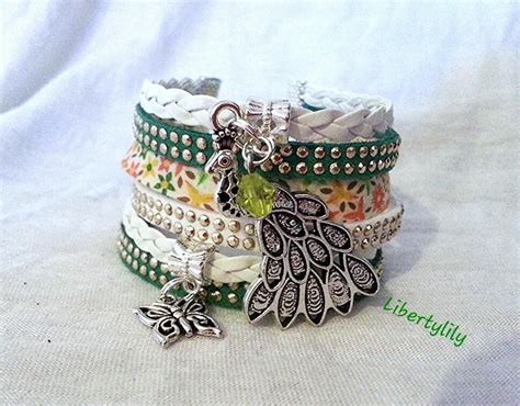 Bracelet manchette LIBERTY authentique Très Large tresse de simili cuir