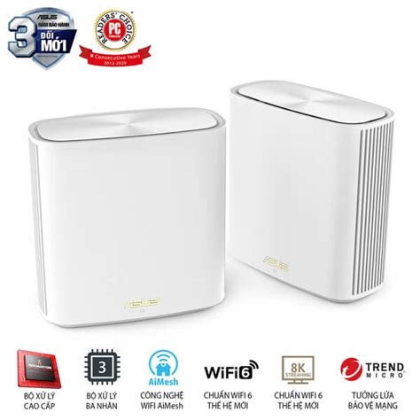 ASUS ZenWiFi XD6 Series XD6 2 Packs Router White 2 Band Mesh System