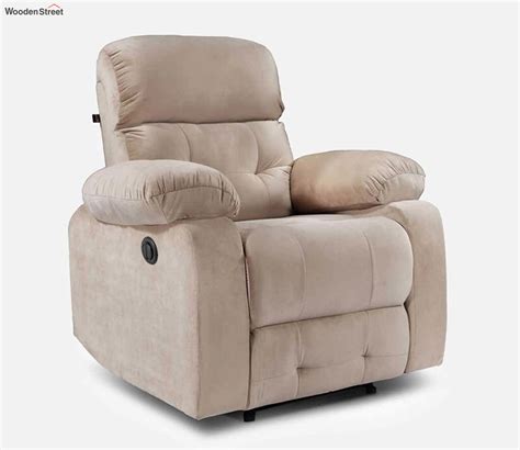 Buy Vivian Fabric Seater Motorized Recliner Chair Beige At Off