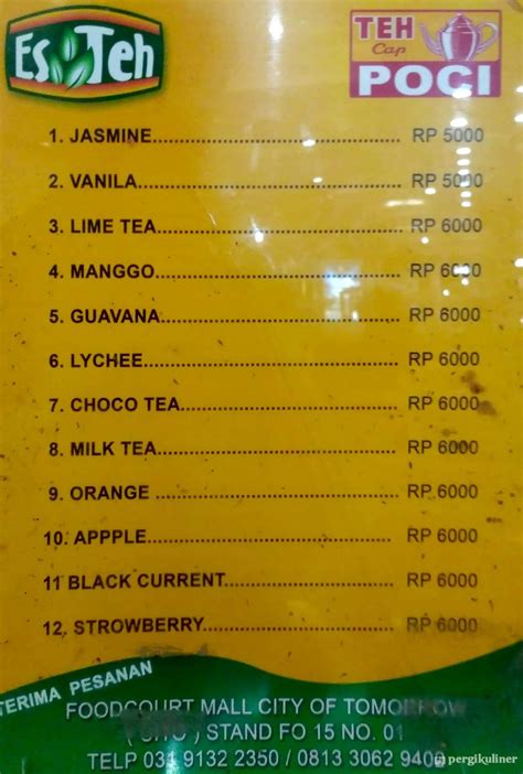 Selalu Diperbarui Menu Teh Cap Poci Gayungan Surabaya