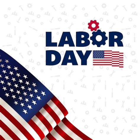 Elegant Labor Day Illustration With Flag Free Vector