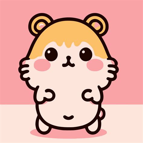 Cute Hamster Illustration Hamster Kawaii Chibi Vector Drawing Style